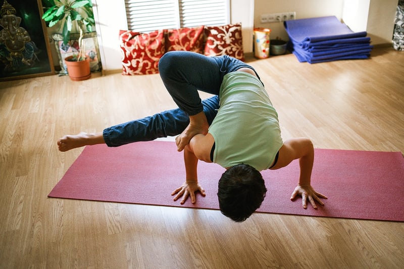 Woman doing yoga outdoors